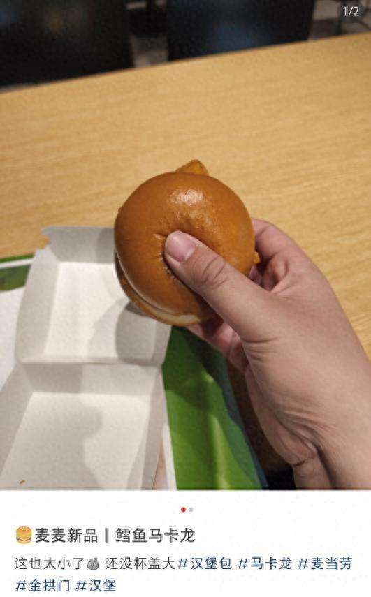 麦当劳汉堡尺寸小得像马卡龙？网友吐槽“一边缩水一边涨价”