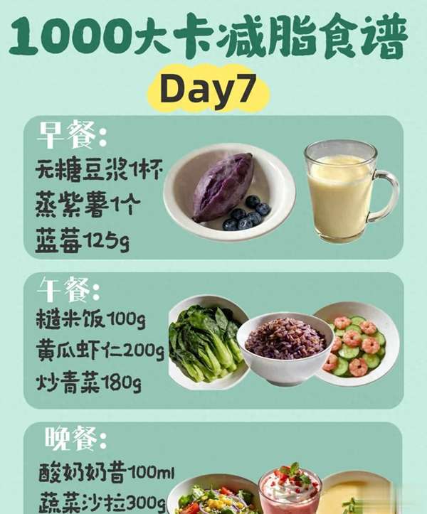 1000大卡减脂食谱，不挨饿越吃越瘦！