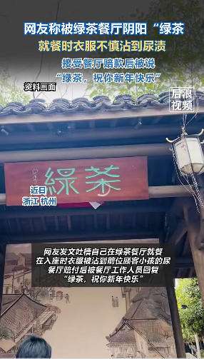 绿茶餐厅嘲讽消费者事件(网友被绿茶餐厅阴阳“绿茶”，因入座时衣服沾到小孩尿液获赔偿)
