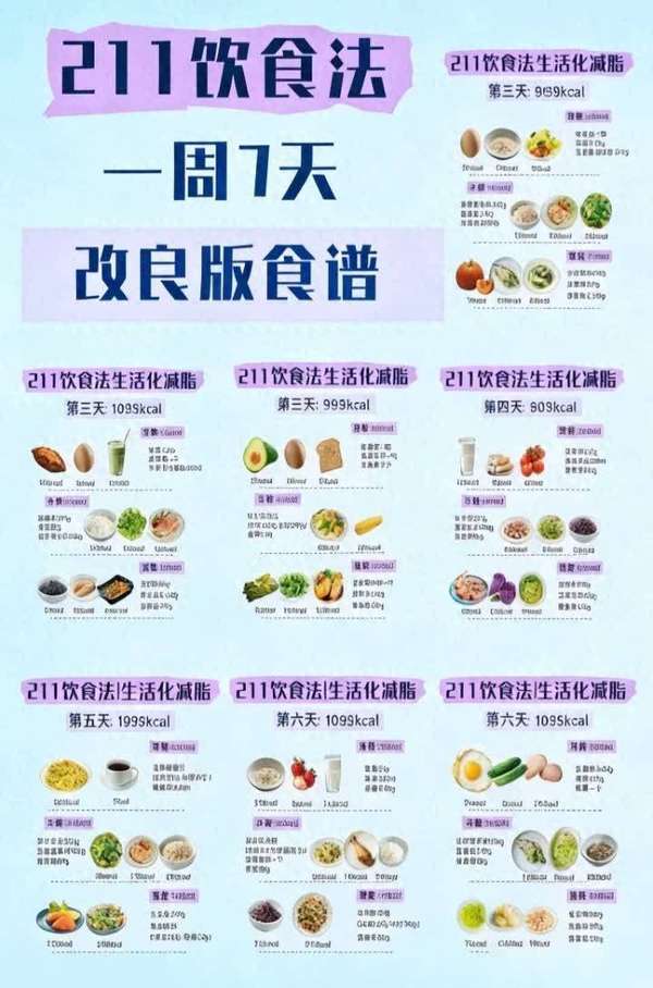 211饮食法改良版：7天生活化减脂，吃够热量也能瘦