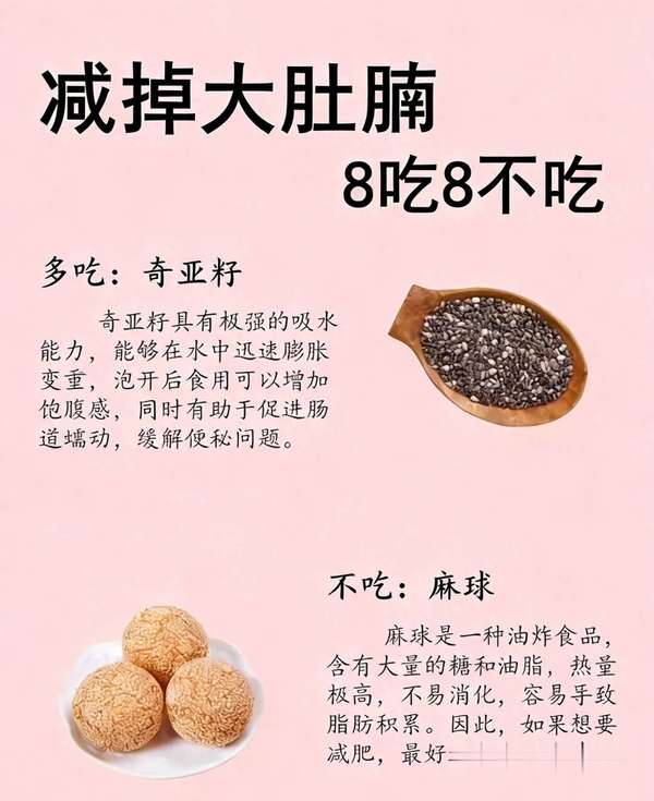 想减掉大肚腩？这份“八吃八不吃”食谱快收好！
