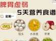 健脾养胃五天营养食谱,速收藏!